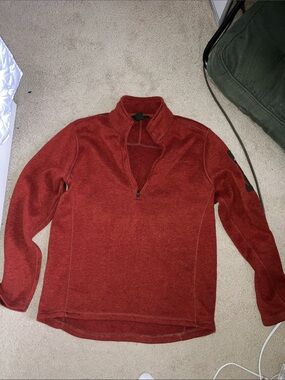 Men's Red Half-Zip Sweater Pullover